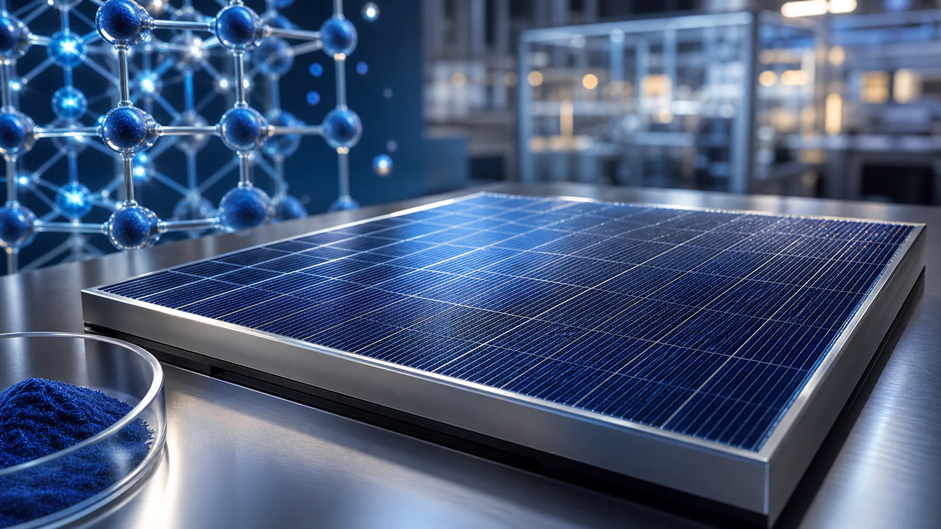 Ricerca sull'impiego del blu di Prussia nelle celle solari a perovskite e nei sottomoduli di maggiore area
