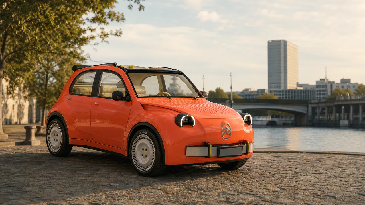 La Citroën 2 CV Concept elettrica presentata come anticipazione del possibile modello di serie del 2028