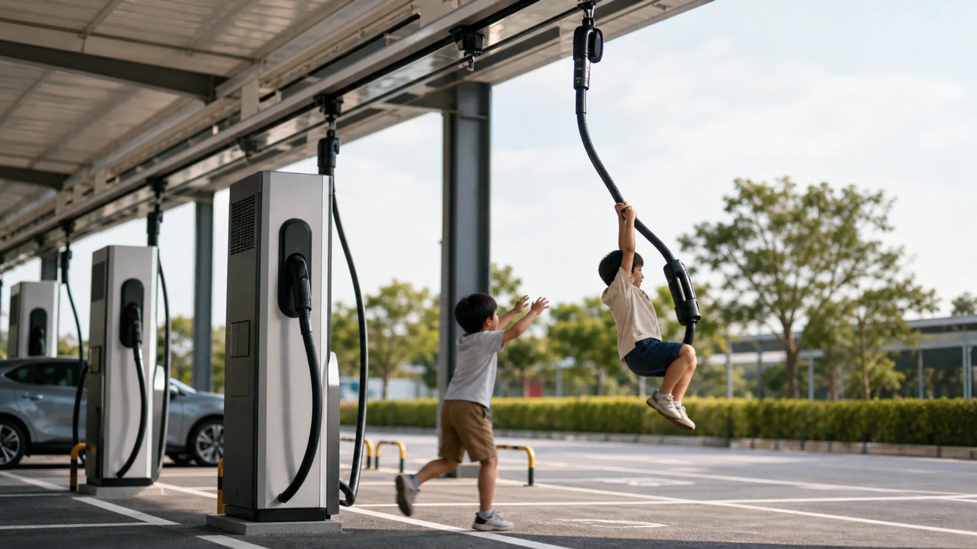 Tema della sicurezza dei cavi sospesi nelle stazioni BYD Megawatt Flash Charging