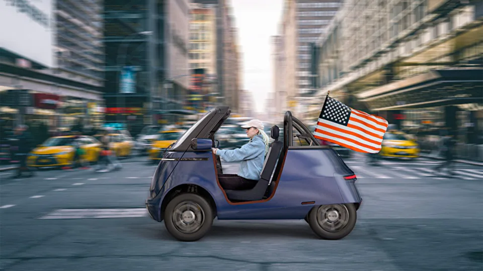 Microlino senza tetto punta agli Stati Uniti come “anti golf cart”.