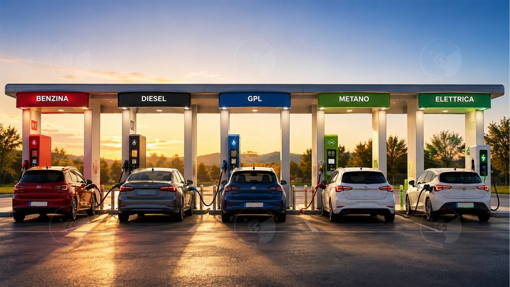 Auto ad una stazione di rifornimento multi energia | Elettronauti.it